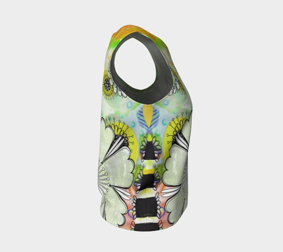 Flower Power Loose Tank by Deloresart Golden - deloresartcanada
