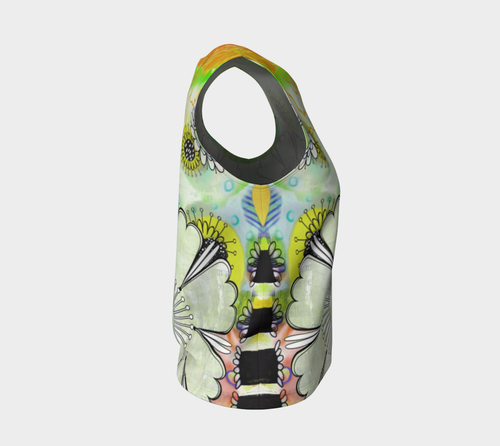 Flower Power Loose Tank by Deloresart Golden - deloresartcanada