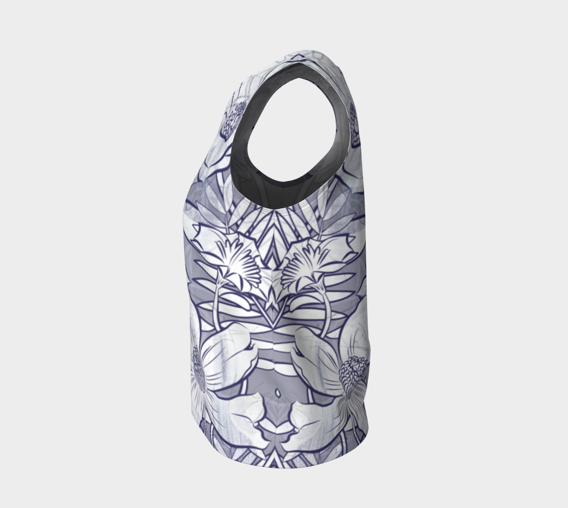Flower Meadow Loose Tank Denim Blue - deloresartcanada