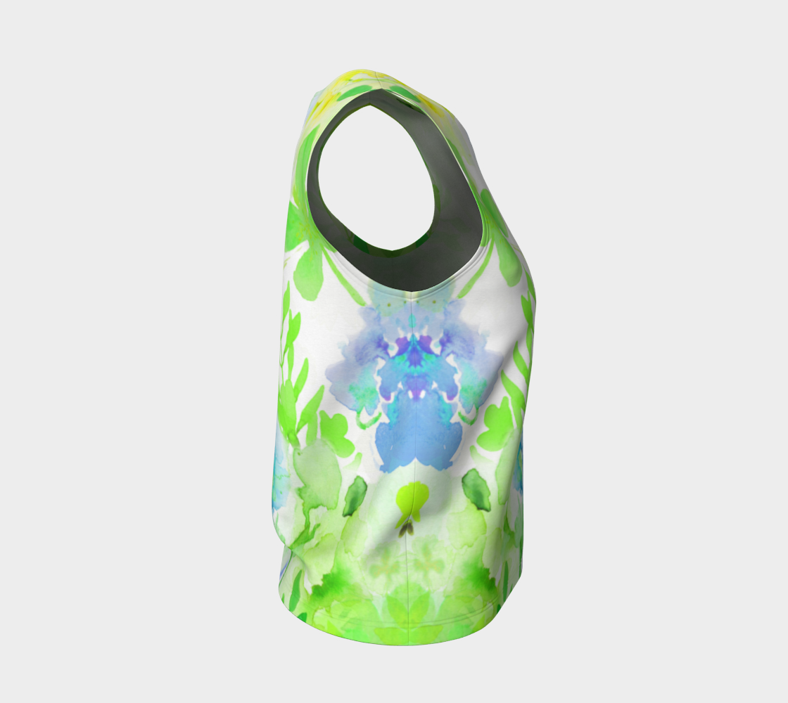 Nature's Bounty Loose Tank in Turquoise and Soft Lime - deloresartcanada