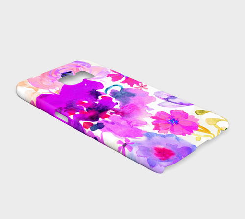 Magenta Floral Device Case - deloresartcanada
