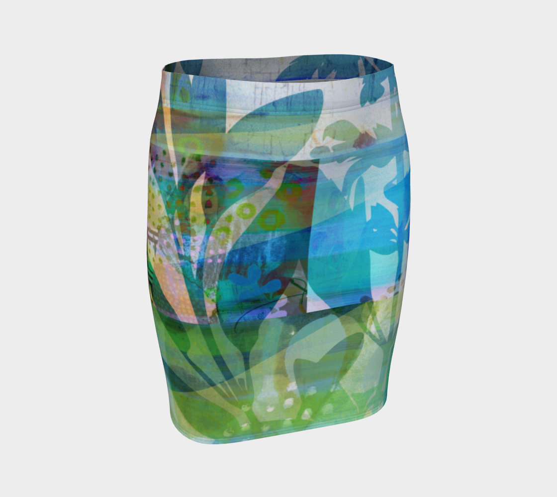 Graceful Sappling Collage Fitted Skirt by Deloresart - deloresartcanada