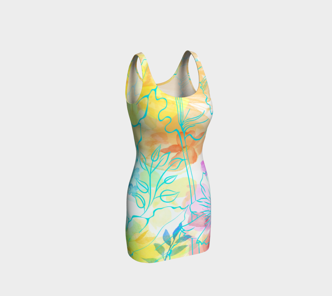 Posy Cluster Bodycon Dress by Deloresart