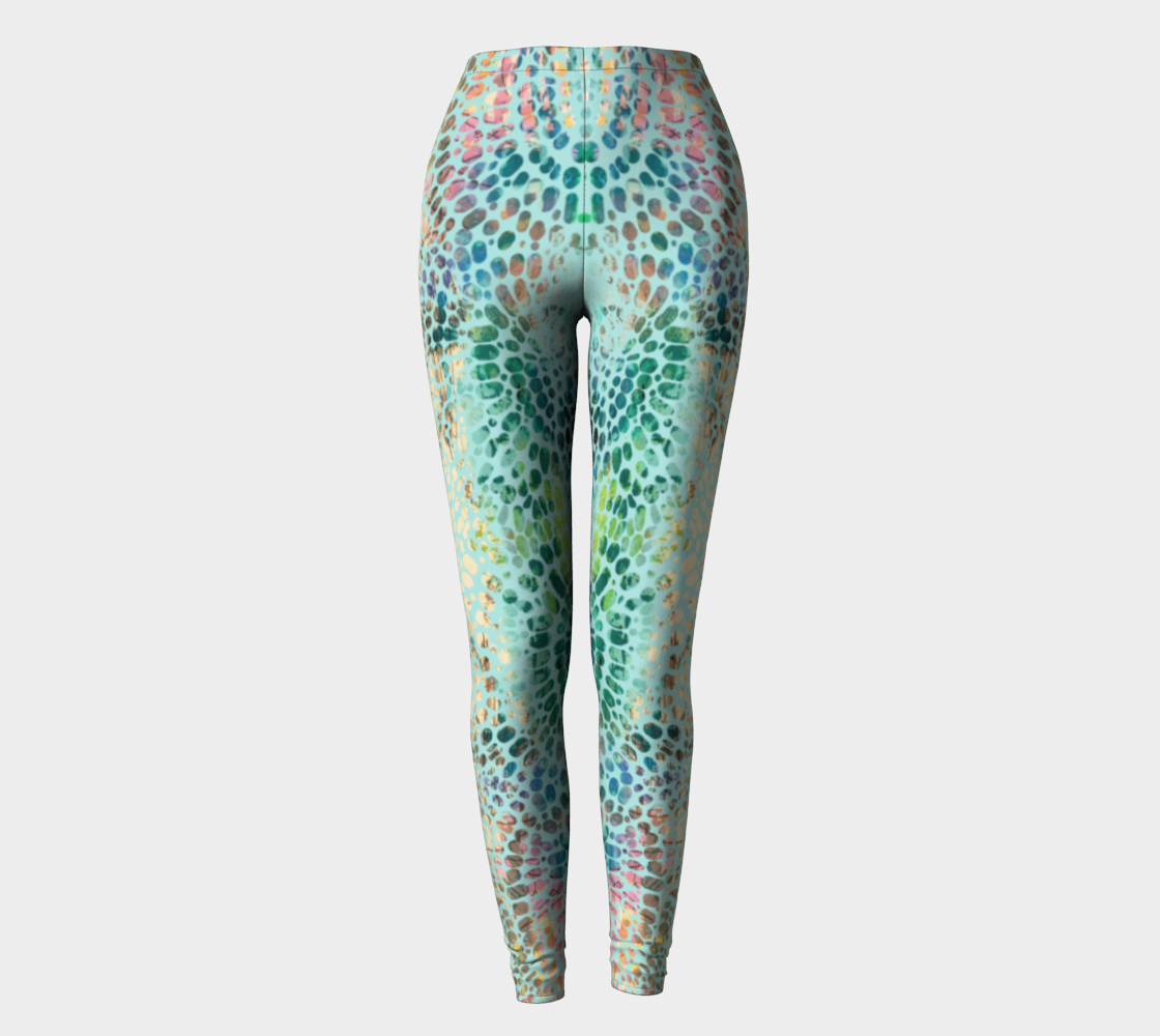Earth Message Green Leggings - deloresartcanada