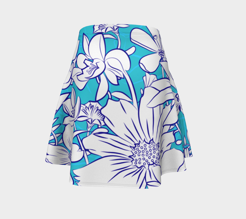 Flower Meadow Flared Skirt by Deloresart