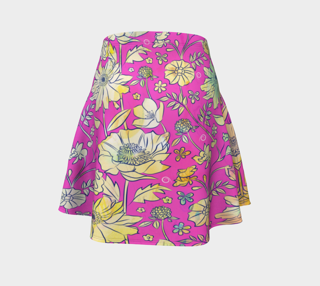 Francella Magenta Flare Skirt by Deloresart