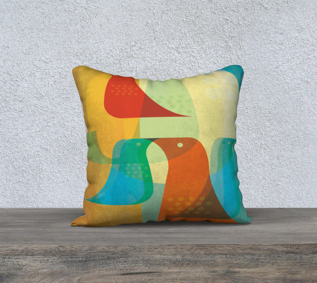 Birds of a Feather Pillow by Deloresart