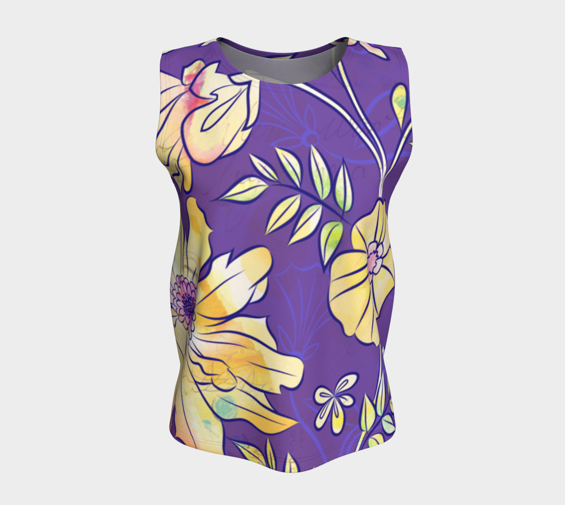 Francella Floret Loose Tank in Purples - deloresartcanada