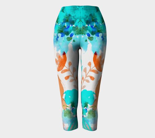 I Am A Queen Teal Capris by Deloresart - deloresartcanada