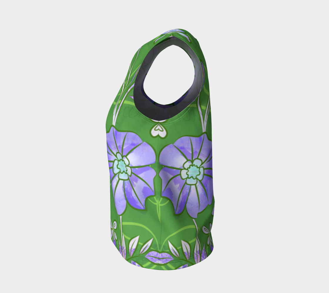 Francella Floret Loose Tank in Greens - deloresartcanada