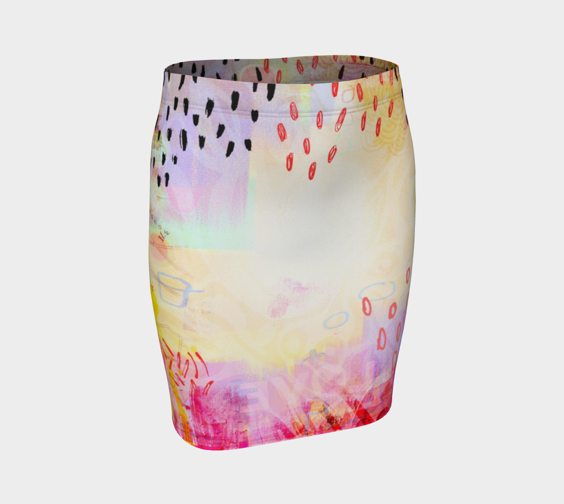 I Love Us Fitted Skirt by Deloresart - deloresartcanada