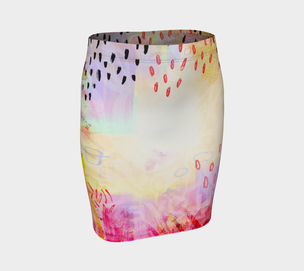 I Love Us Fitted Skirt by Deloresart - deloresartcanada