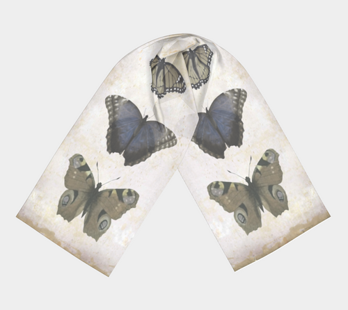 Muted Butterflies Scarf by Deloresart