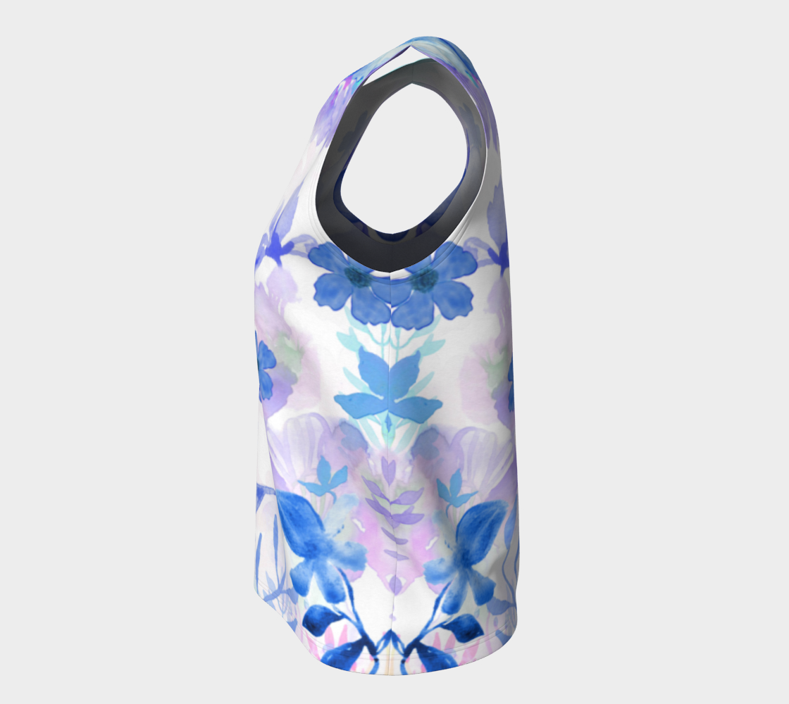 Blue Garden Loose Tank - deloresartcanada