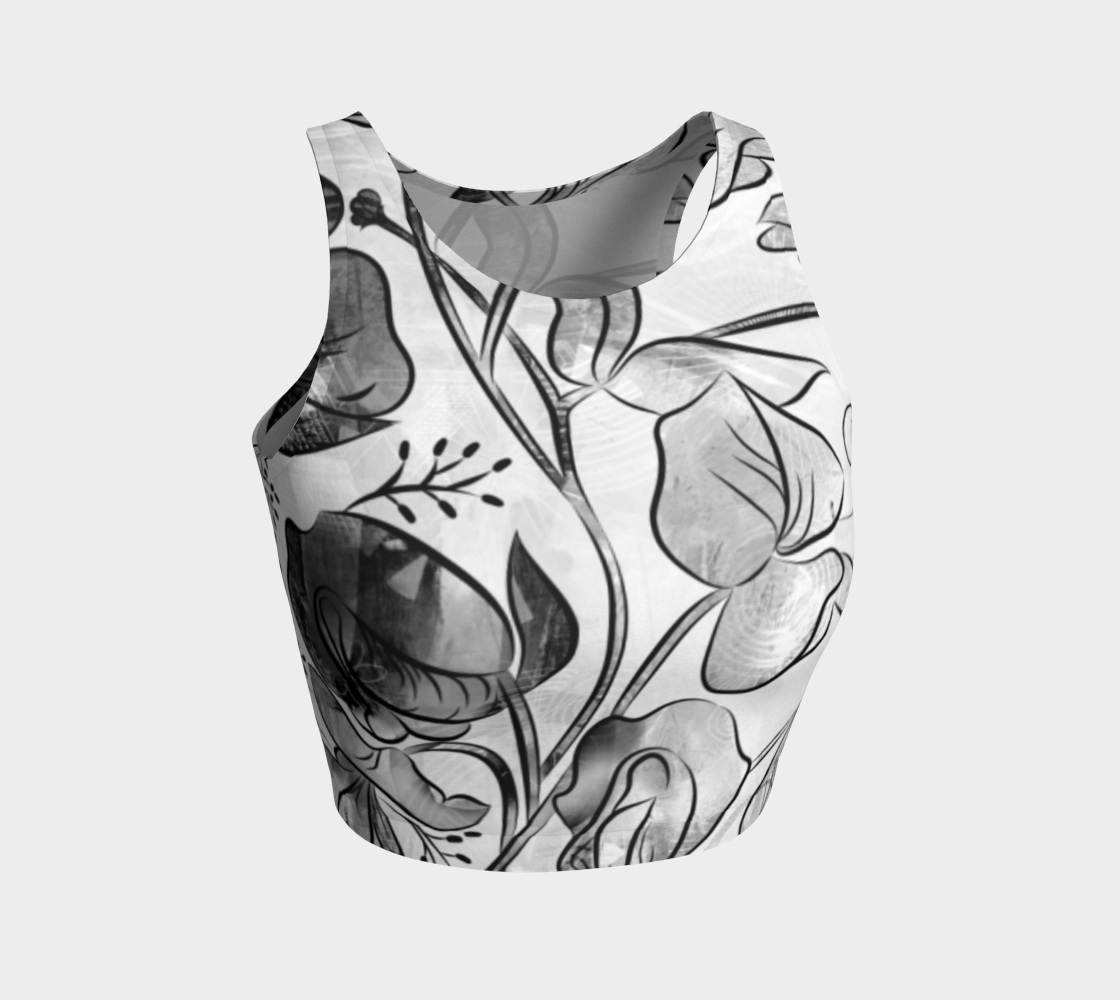 Queen Sweet Pea Greyscale Crop Top by Deloresart - deloresartcanada