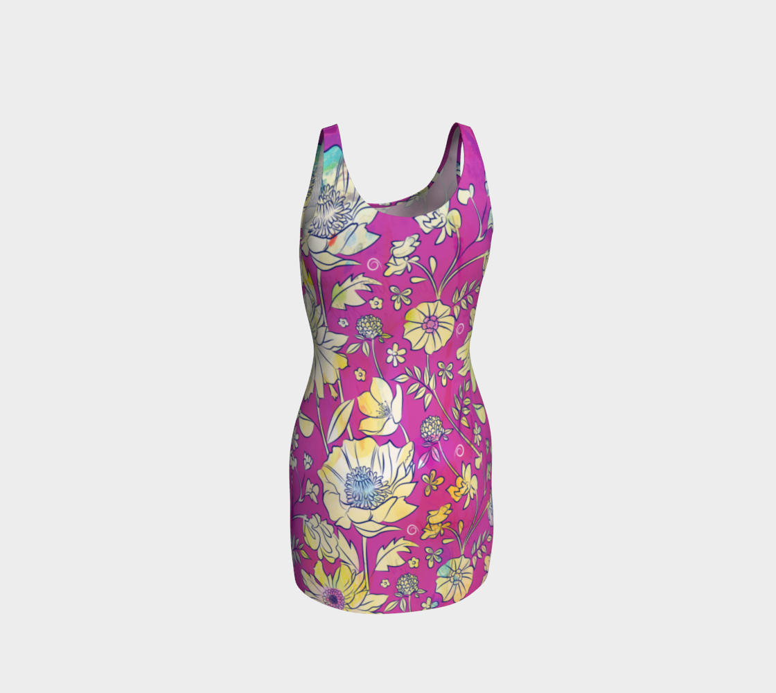 Francella Magenta Bodycon Dress by Deloresart