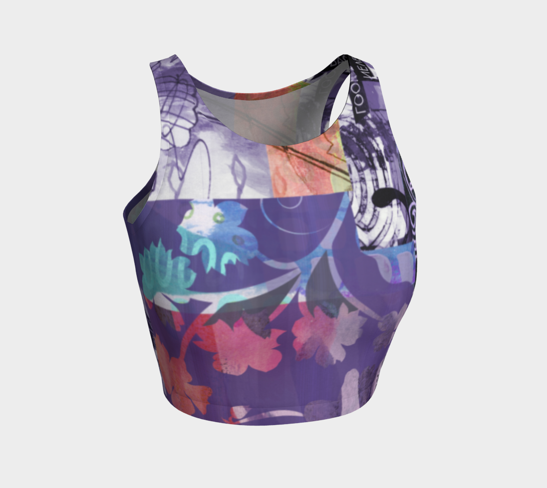 Elm Bud Collage Crop Top by Deloresart - deloresartcanada