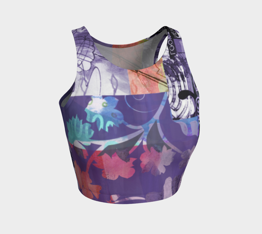 Elm Bud Collage Crop Top by Deloresart - deloresartcanada