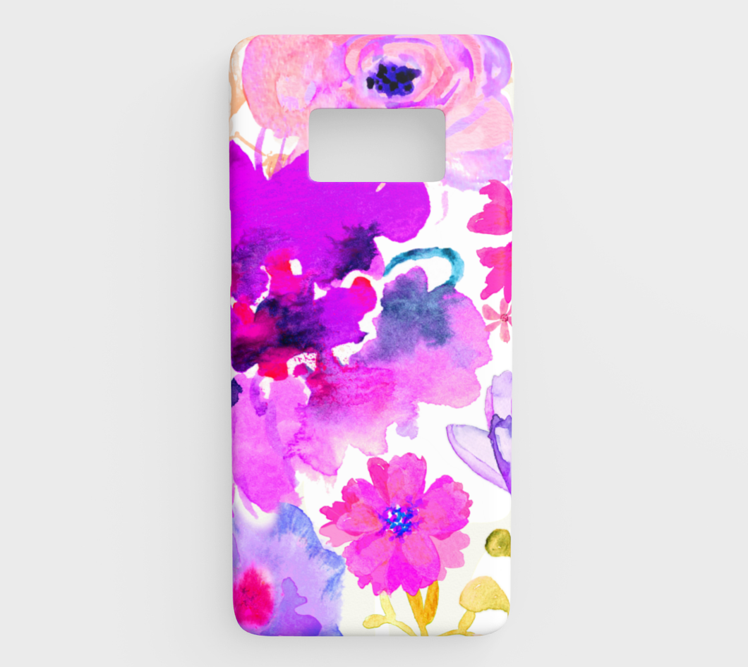 Magenta Floral Device Case - deloresartcanada