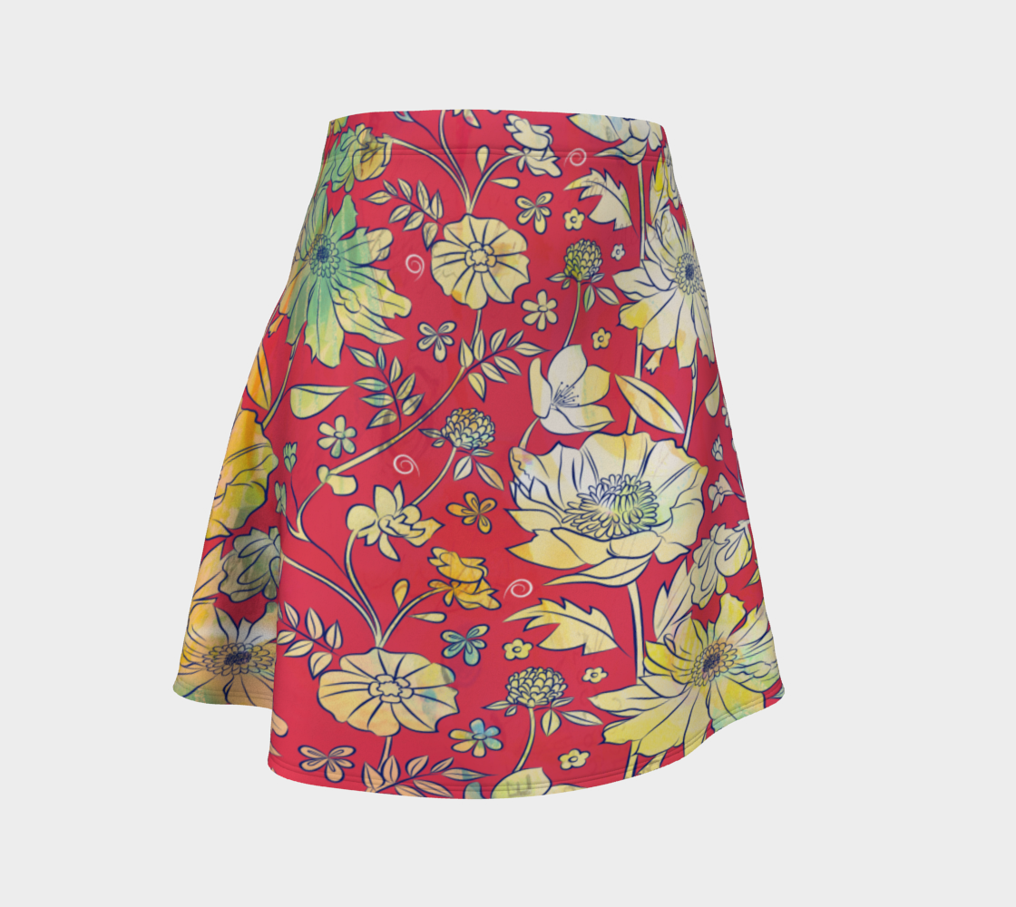 Francella Red Flare Skirt by Deloresart