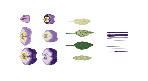 Volume 13 - Pansy Party Brush Set - deloresartcanada