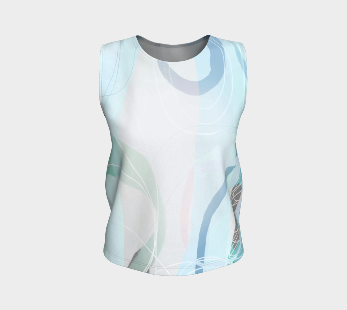 Shenanigans  Loose Tank by Deloresart Soft Blues - deloresartcanada