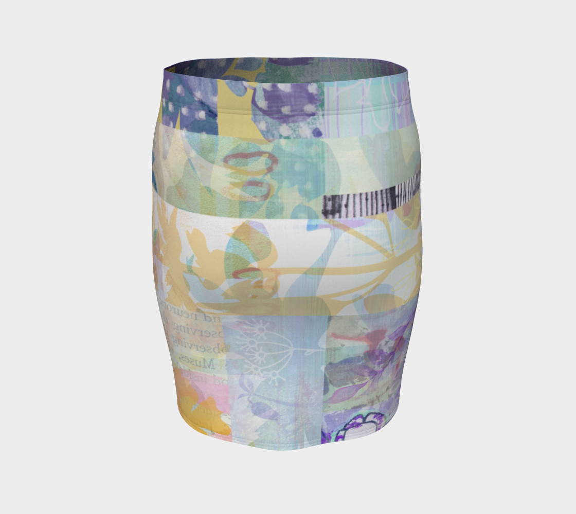 Kindred leaf Collage Fitted Skirt by Deloresart - deloresartcanada