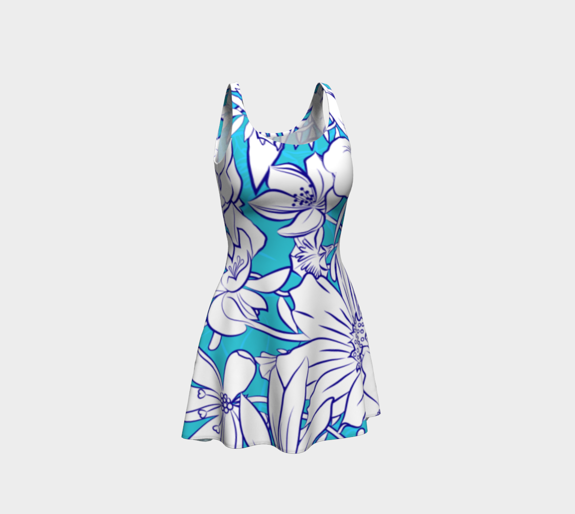Flower Meadow Flare Dress by Deloresart
