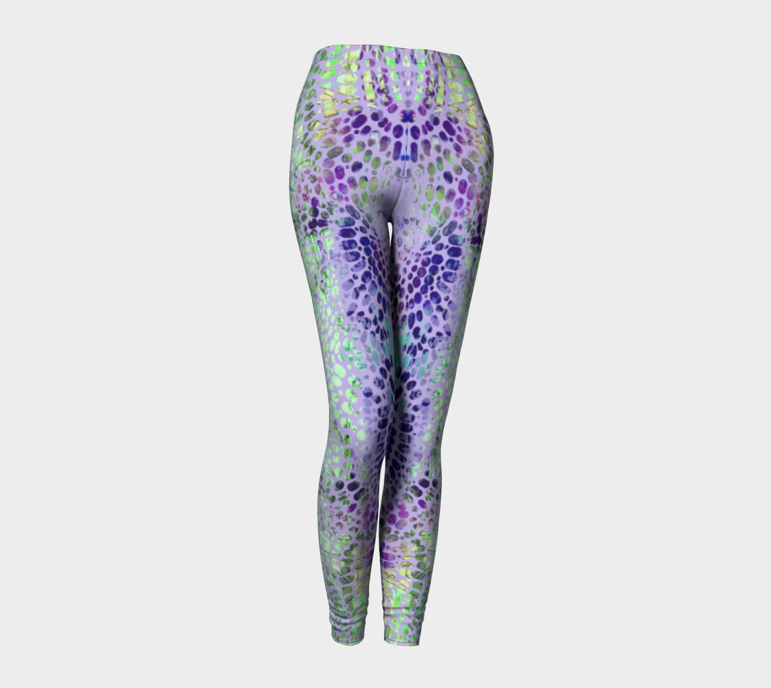 Earth Message Purple Leggings by Deloresart - deloresartcanada