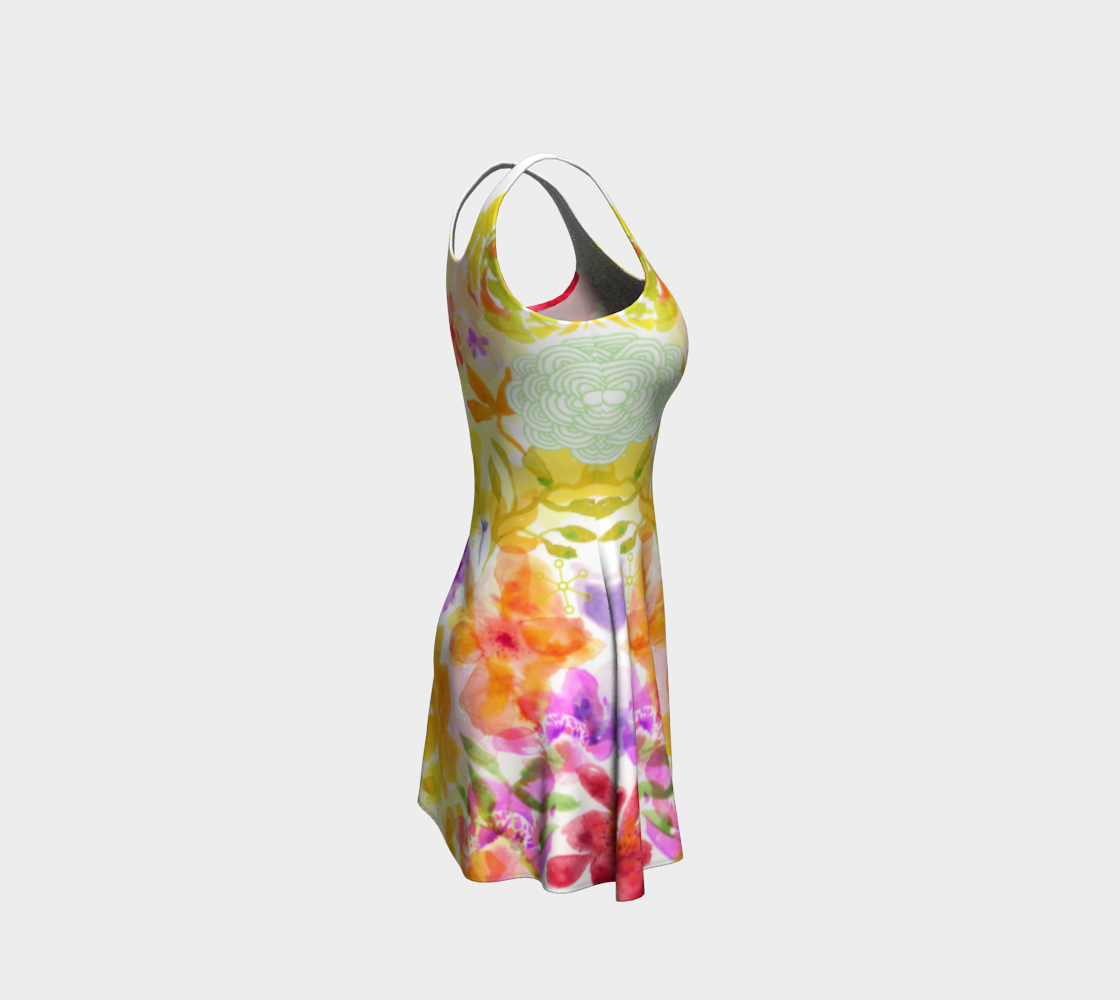 Victoria Blooms Flare Dress by Deloresart