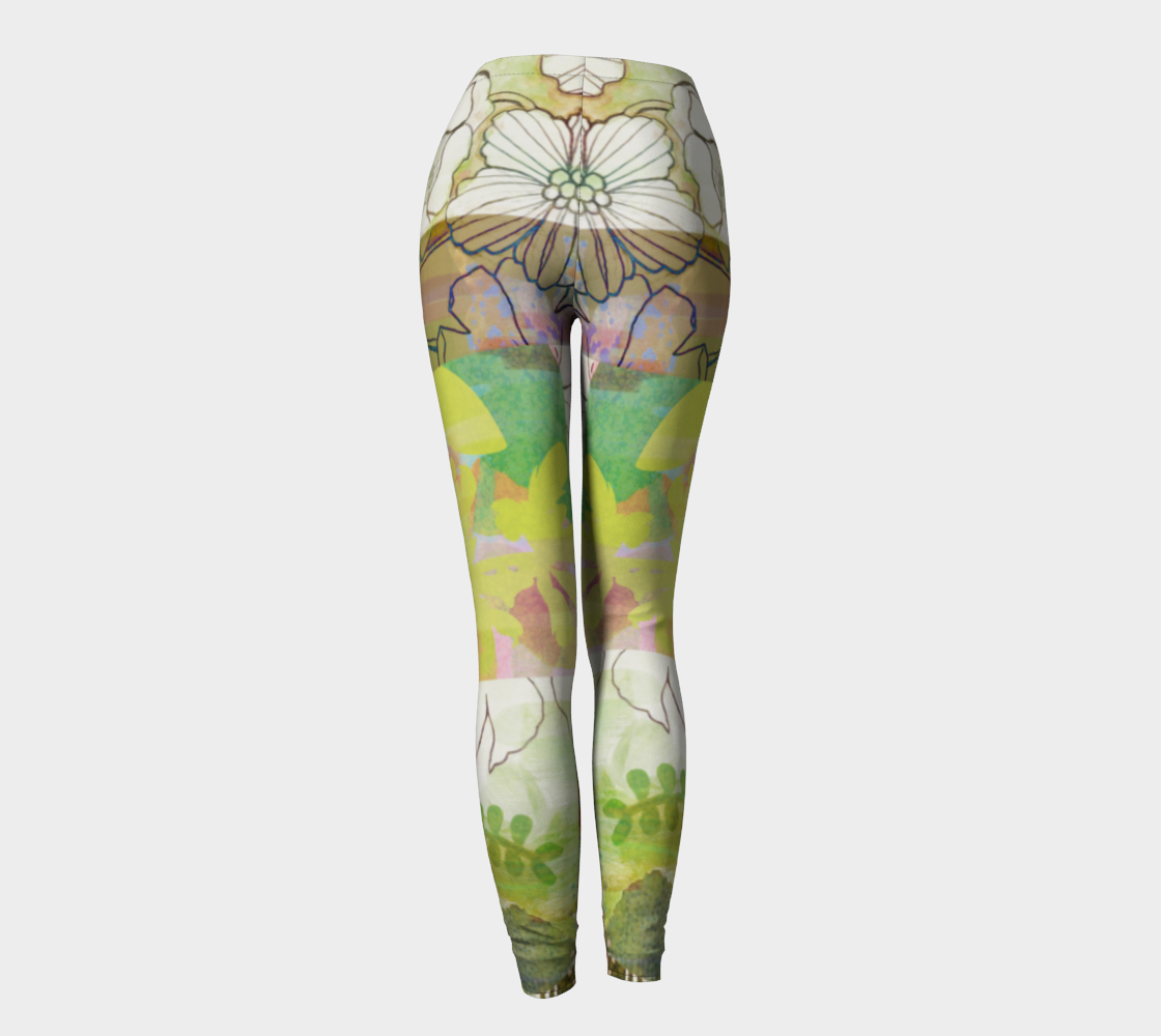 Sage Obscurity Collage Leggings by Deloresart - deloresartcanada