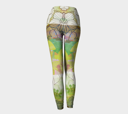 Sage Obscurity Collage Leggings by Deloresart - deloresartcanada
