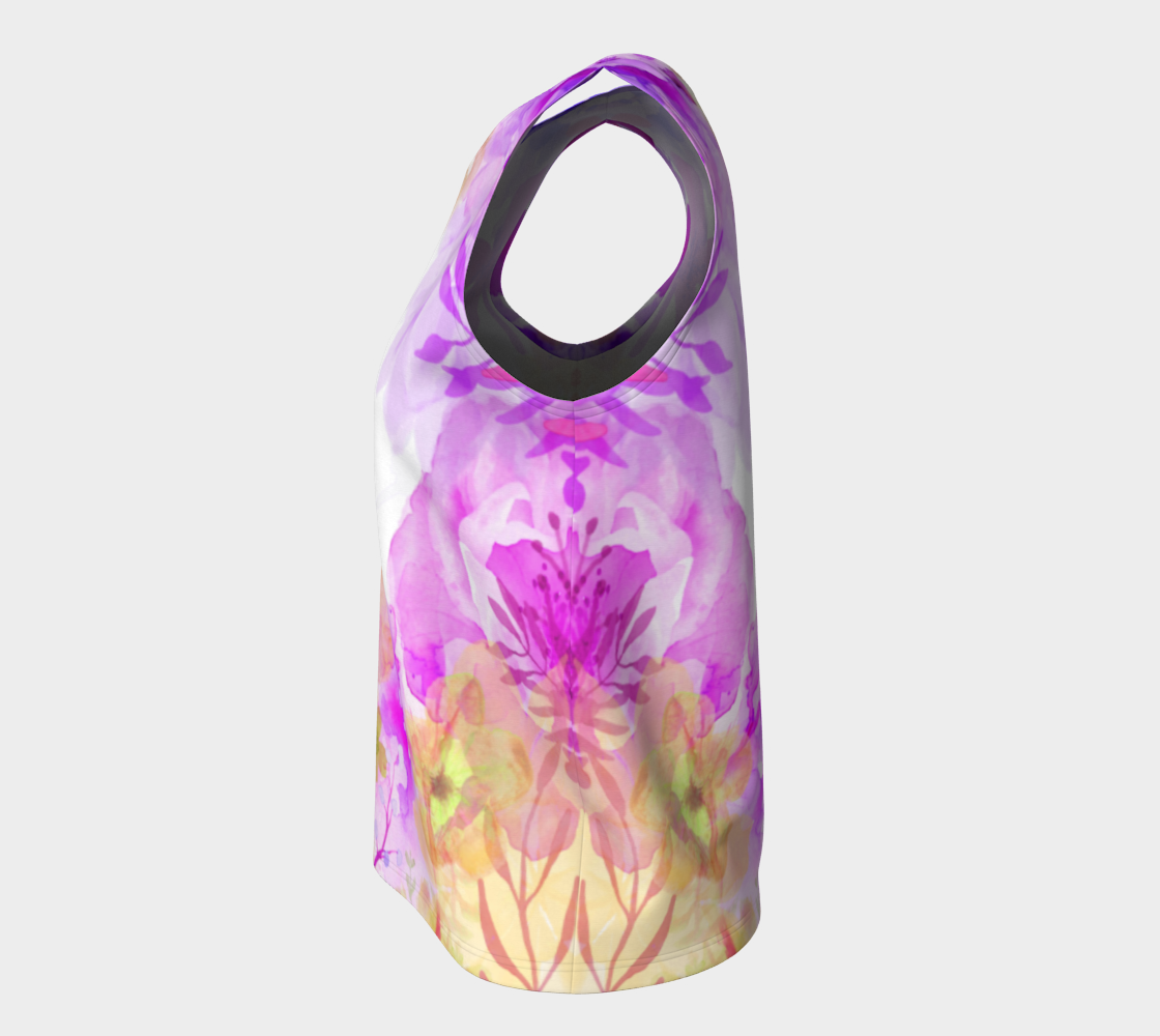 Nature's Bounty Loose Tank in Purples and Golds - deloresartcanada