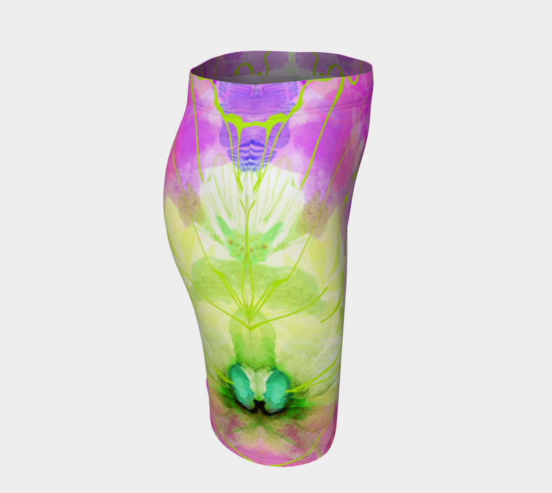 Posy Cluster Purples Fitted Skirt by Deloresart - deloresartcanada