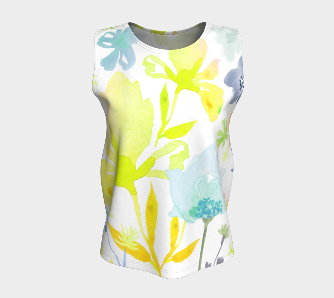 Dreamy Garden Loose Tank in Yellows - deloresartcanada