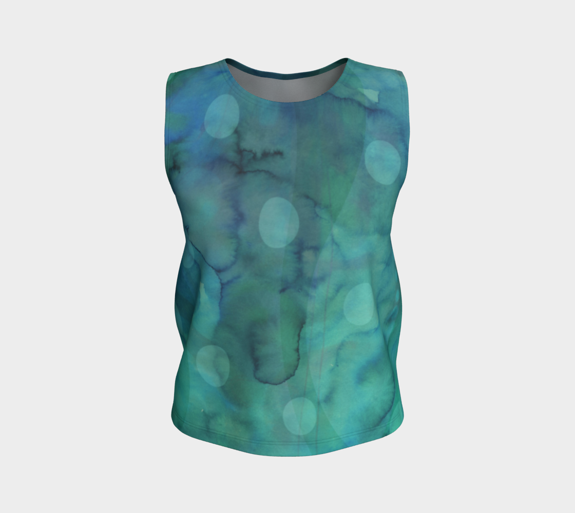 Because of You Loose Tank in Teal - deloresartcanada
