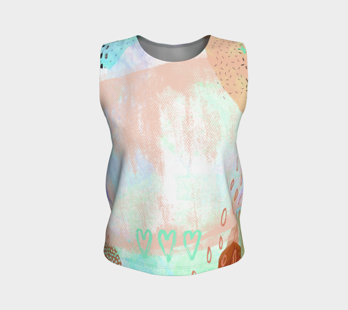 The Snuggle is Real Loose Tank in Coral and Teal - deloresartcanada