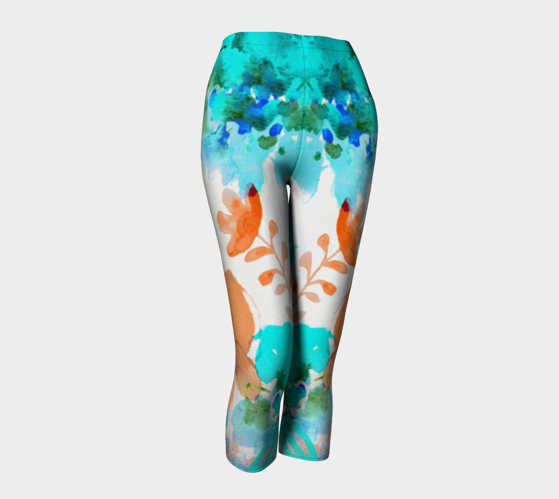 I Am A Queen Teal Capris by Deloresart - deloresartcanada