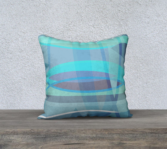 Align Misalign Blues Throw Pillow by Deloresart