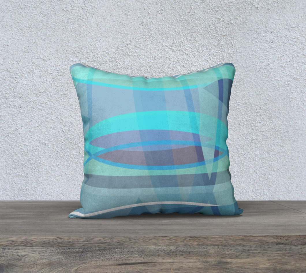 Align Misalign Blues Throw Pillow by Deloresart