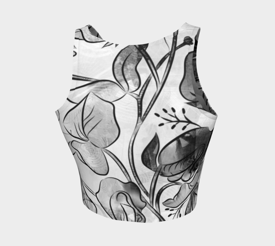 Queen Sweet Pea Greyscale Crop Top by Deloresart - deloresartcanada
