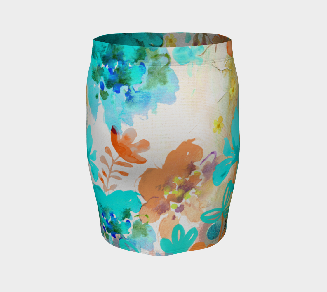 I Am A Queen Teal Fitted Skirt by Deloresart - deloresartcanada