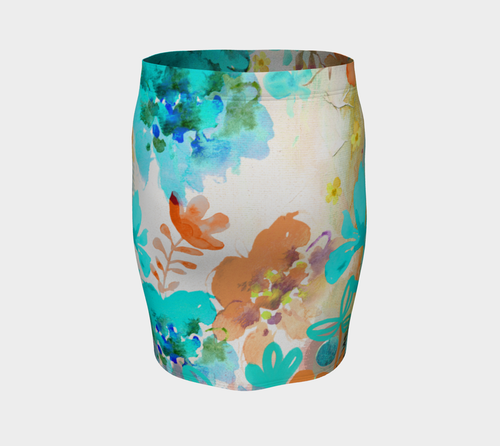 I Am A Queen Teal Fitted Skirt by Deloresart - deloresartcanada