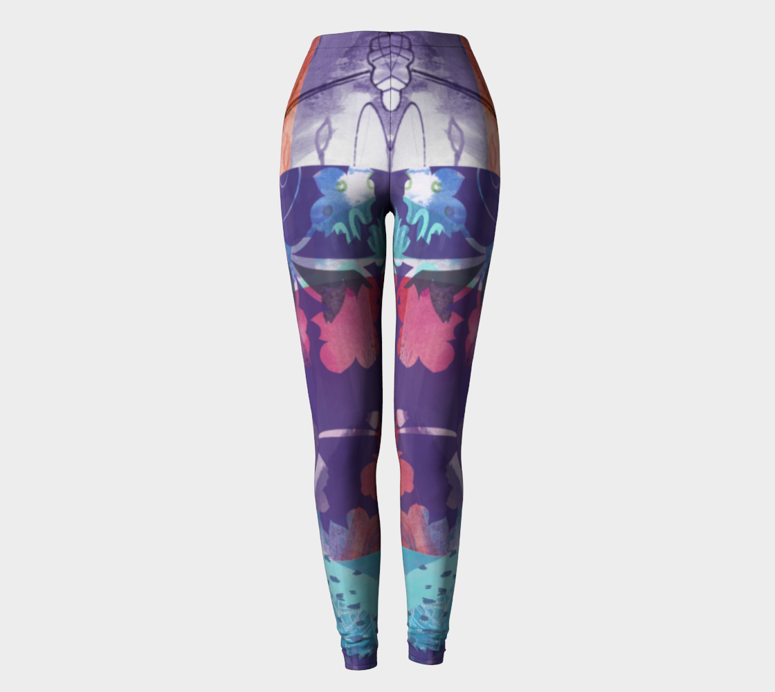 Elm Bud Collage Leggings by Deloresart - deloresartcanada
