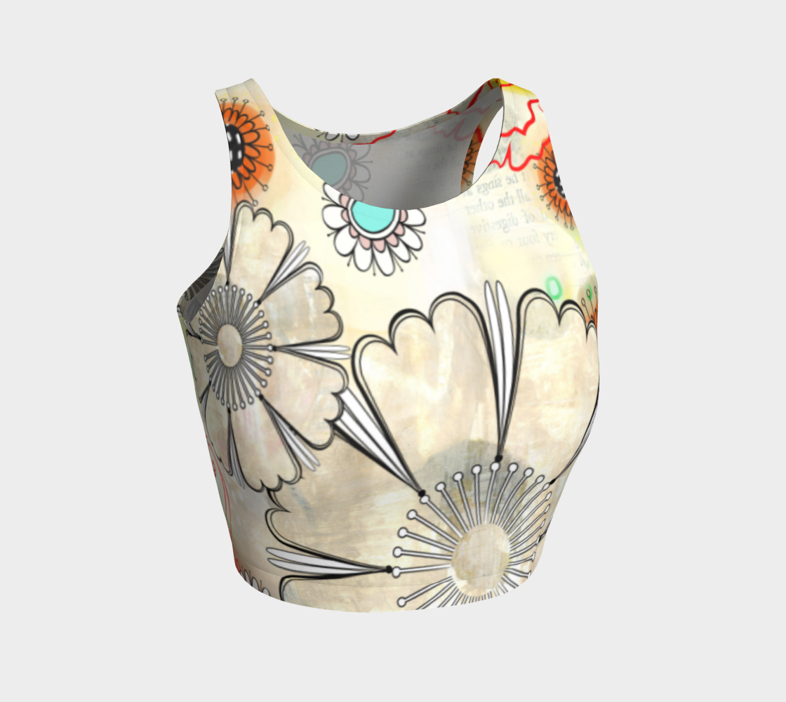 Flower Power Crop Top by Deloresart - deloresartcanada