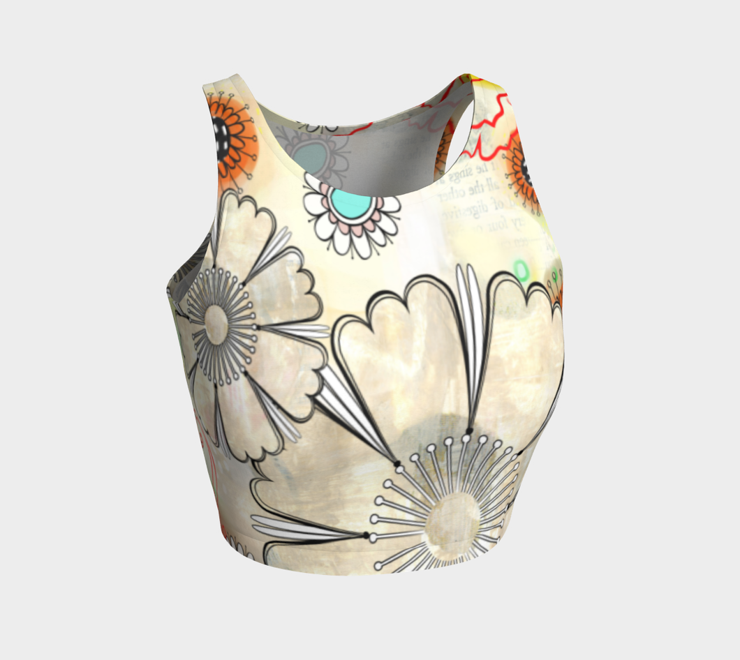 Flower Power Crop Top by Deloresart - deloresartcanada