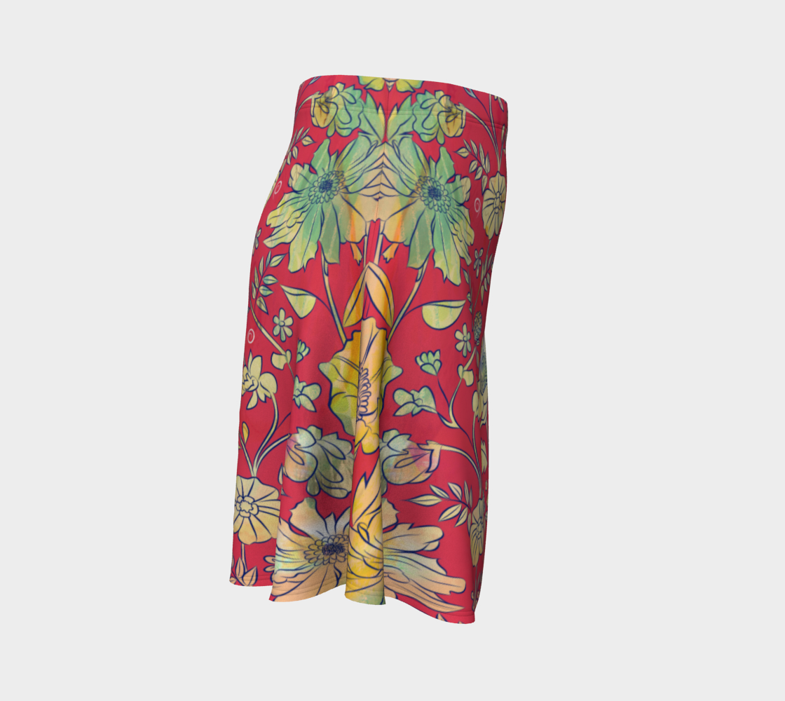 Francella Red Flare Skirt by Deloresart