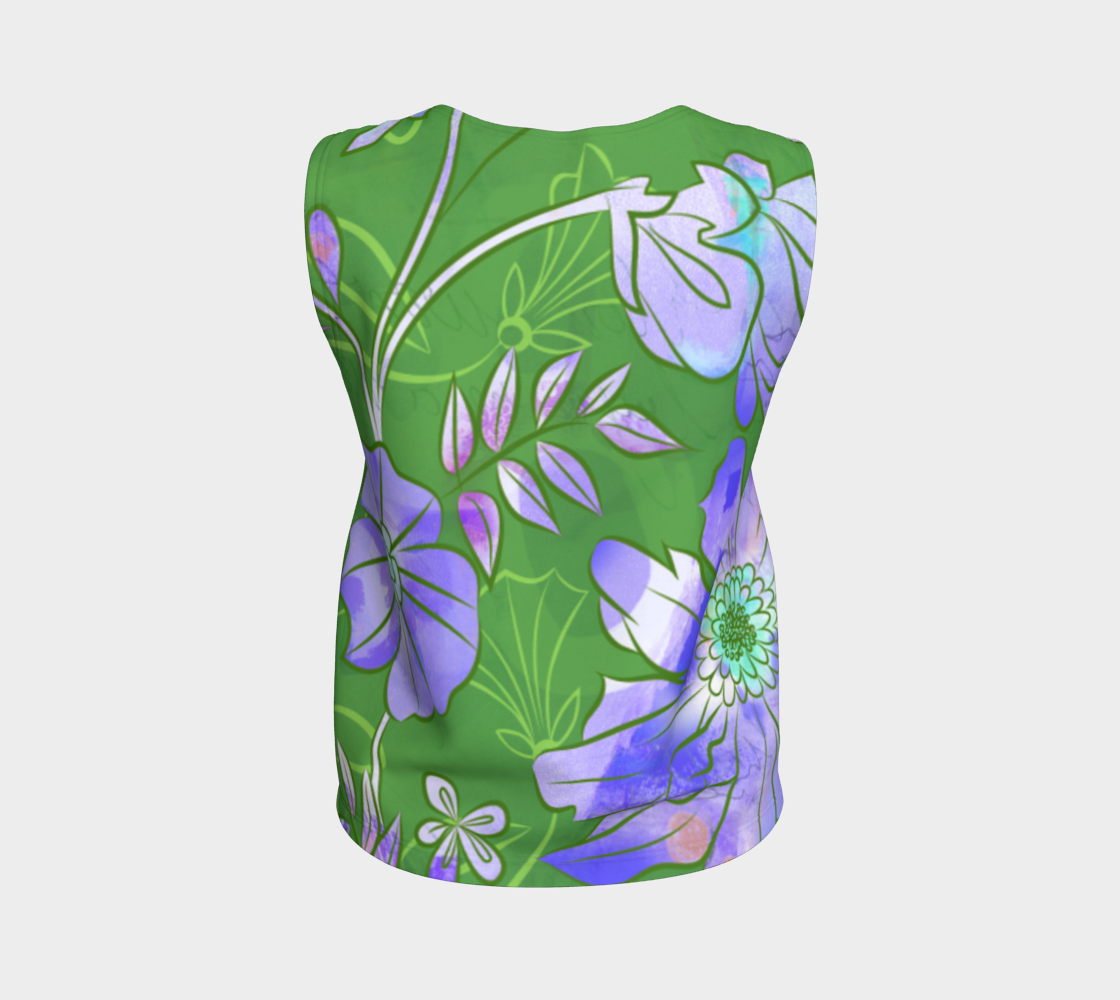 Francella Floret Loose Tank in Greens - deloresartcanada