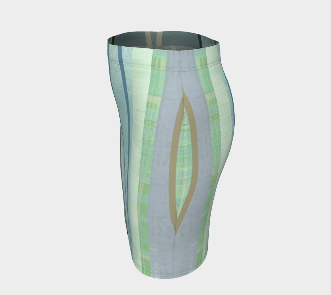 Coaxial Teal Fitted Skirt by Deloresart - deloresartcanada