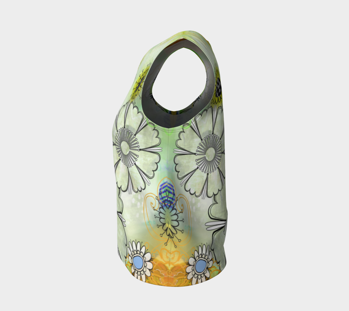 Flower Power Loose Tank by Deloresart Golden - deloresartcanada
